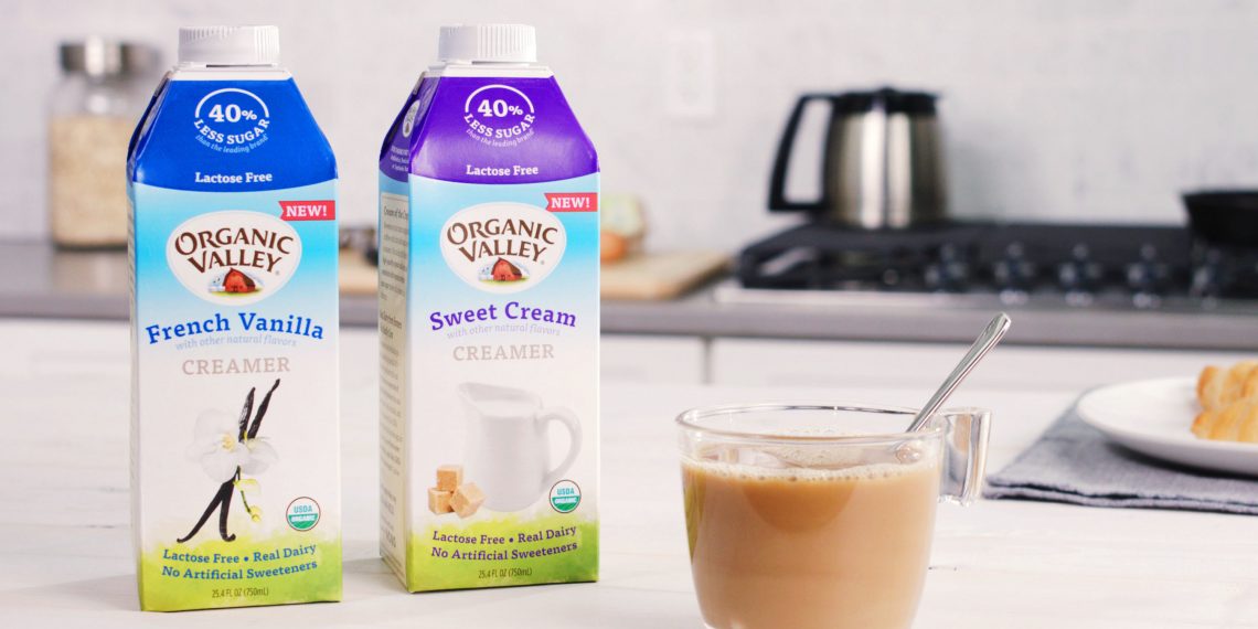 Organic Valley launches new lactose-free flavored creamers with 40 percent less sugar