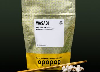 Opopop pushes the boundaries with new wasabi flavor wrapped popcorn kernels