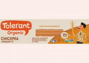 Tolerant launches organic chickpea spaghetti