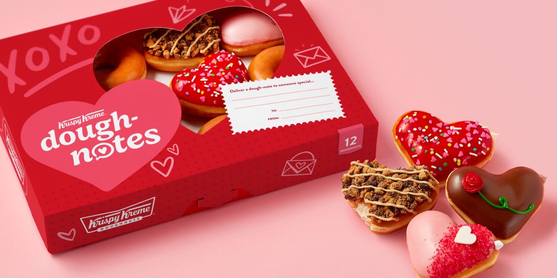 Krispy Kreme® is filling the world with love for Valentine’s Day with the new Dough-Notes dozen