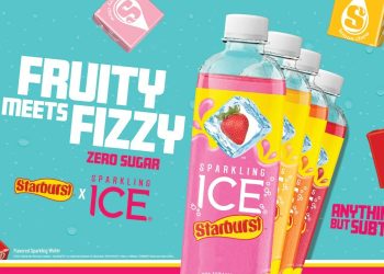 Sparkling Ice® bottles the taste sensation of STARBURST® candy in its new zero-sugar beverage