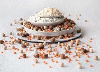 Legume flours for health-promoting, protein-enriched products