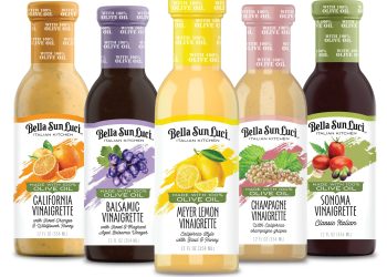 Bella Sun Luci introduces two new exquisite 100% Olive Oil Salad Vinaigrette Flavors: Meyer Lemon and Champagne Vinaigrette
