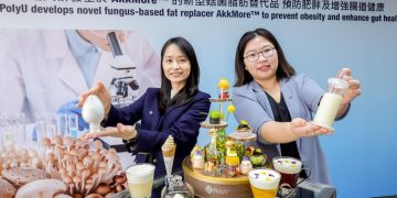 PolyU researchers develop novel fungus-based fat replacer AkkMore™ to prevent obesity and enhance gut health; collaborates with Hotel ICON to launch reduced-fat desserts to promote environmental innovation in food industry