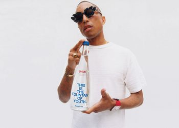 evian and Pharrell Williams unveil limited-edition “Fountain of Youth” Bottles