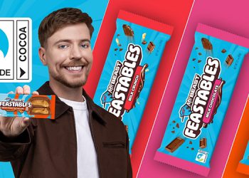 100% of cocoa in Feastables’ chocolate is Fairtrade certified