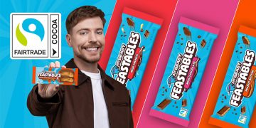 100% of cocoa in Feastables’ chocolate is Fairtrade certified