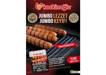Keskinoğlu Tütsülenmiş Piliç Jumbo Sosis ile  Jumbo Lezzet Jumbo Keyif